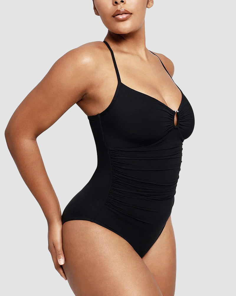 Shaping Swimsuit: Elegant Cross Straps On The Back Shaping Swimsuit