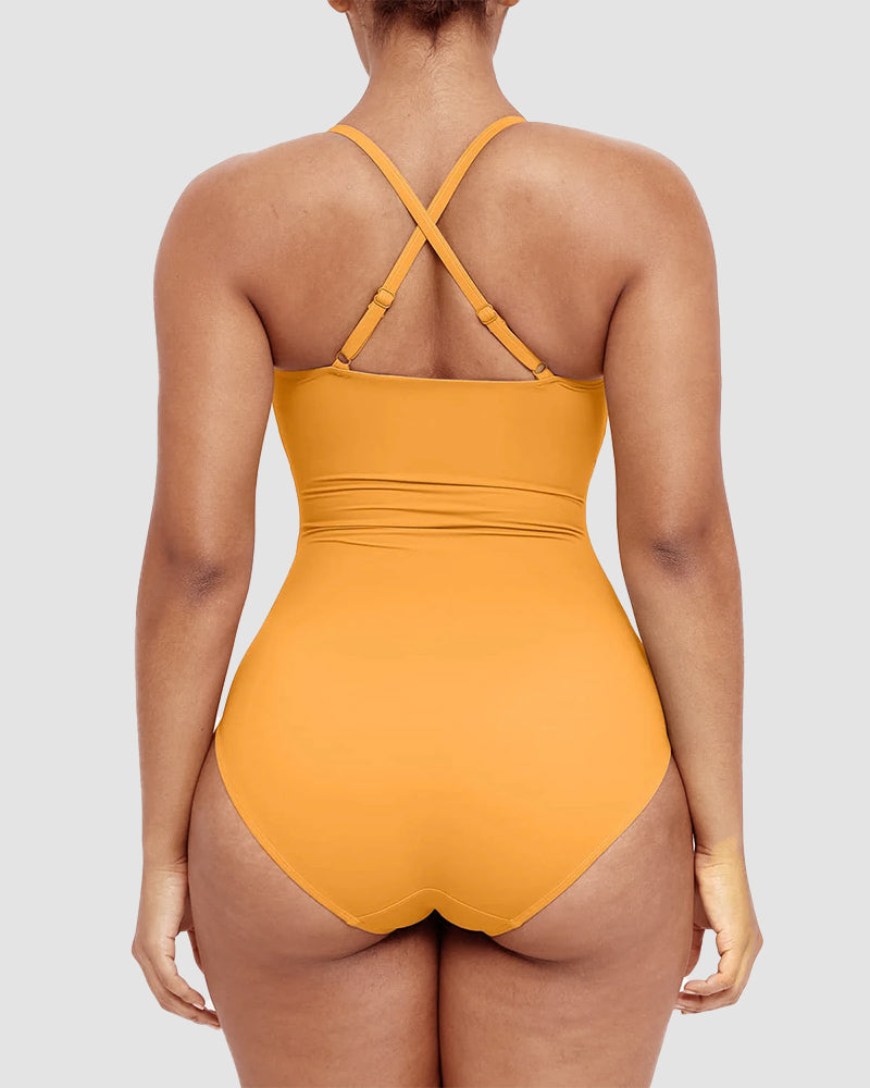Shaping Swimsuit: Elegant Cross Straps On The Back Shaping Swimsuit