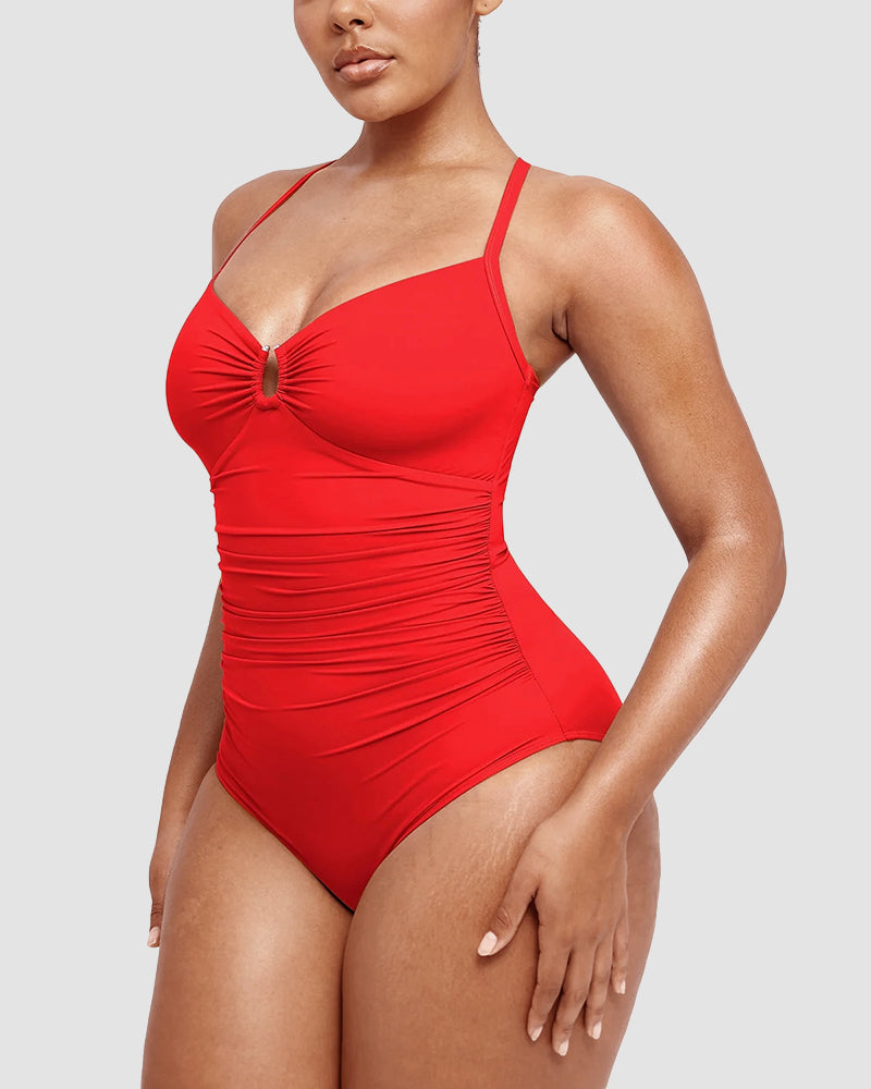 Shaping Swimsuit: Elegant Cross Straps On The Back Shaping Swimsuit