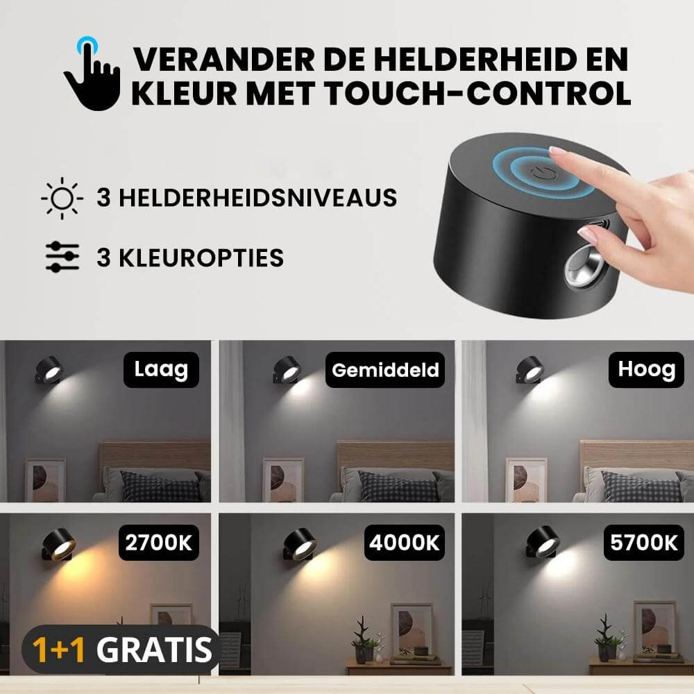 Vermoila - Eindeloze Wandlamp (1+1 GRATIS)