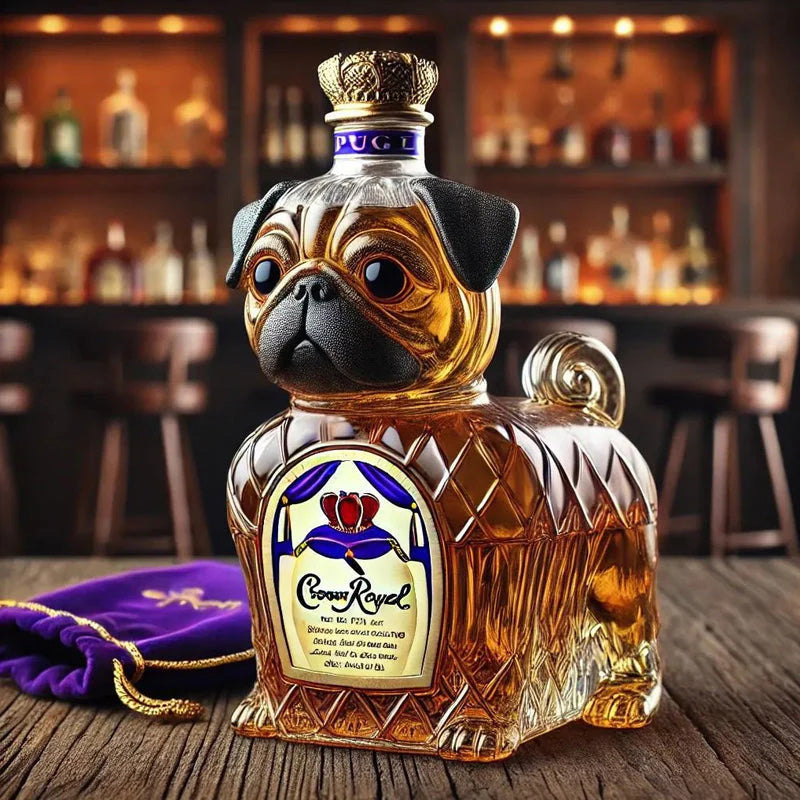 Creative dog-shaped whiskey bottle