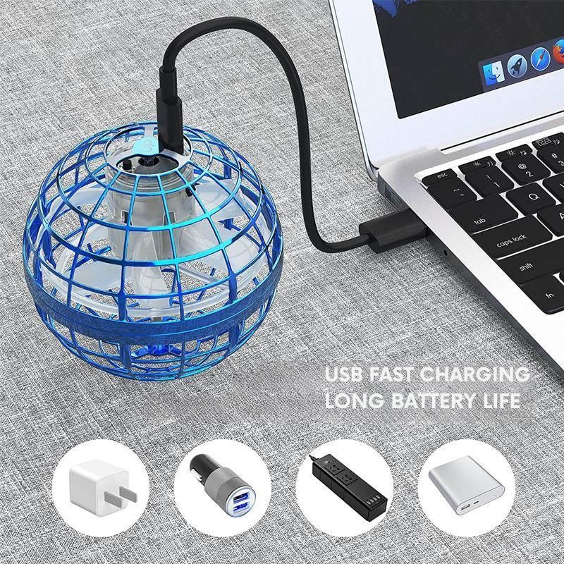 Flying luminous ball for fun and interactive games