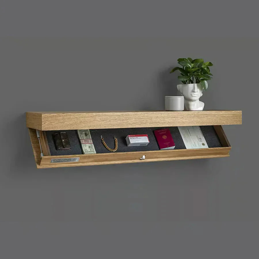 Wall shelf with hidden storage