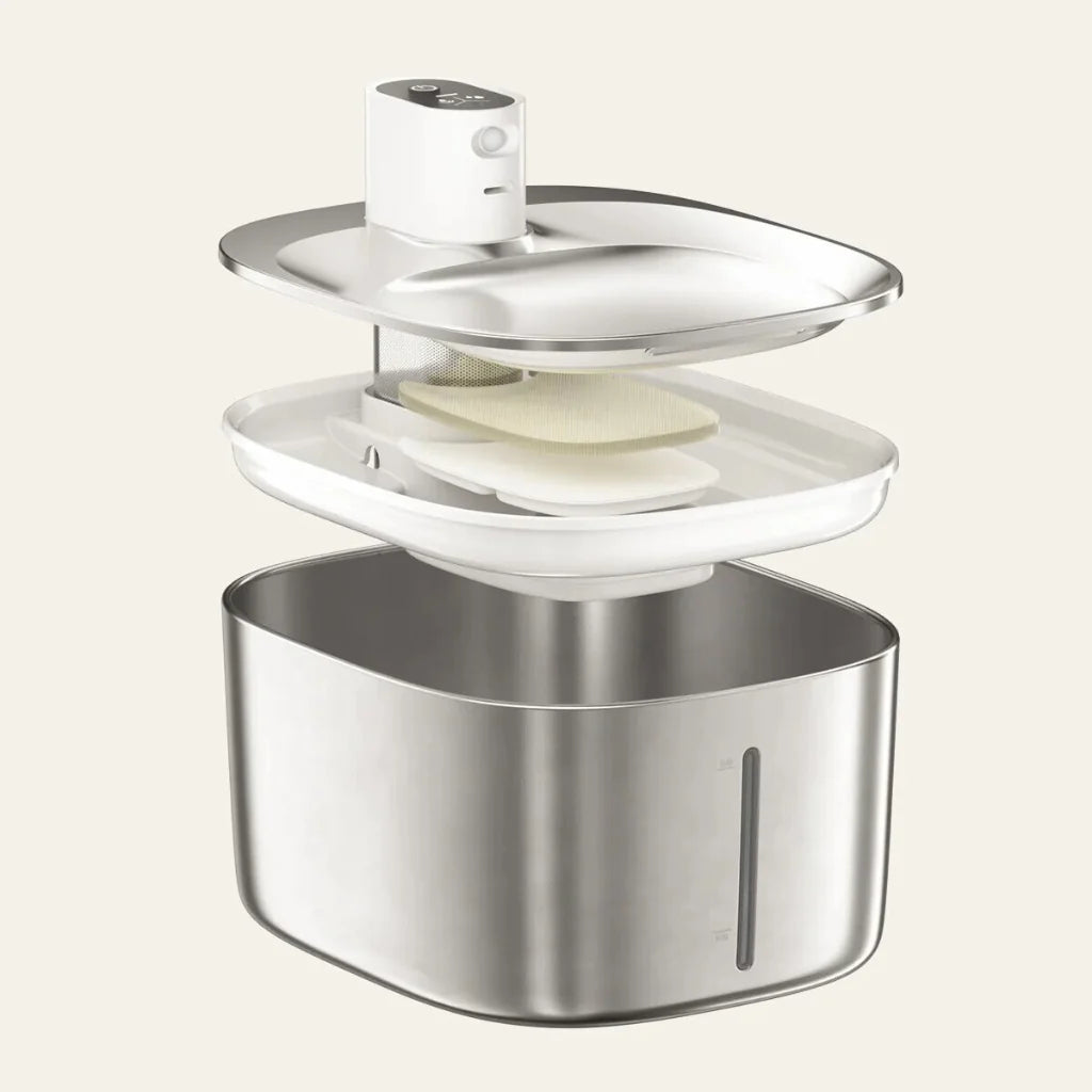 WhiskerWell Wireless Smart Drinking Fountain - Whisper Quiet, 6-Layer Filtration, 30 Day Battery