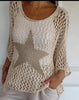 Five-Star Round Neck Hollow Crochet Tops | Occasion Fashion Style