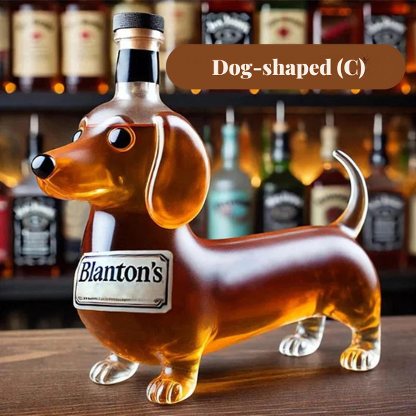 Creative dog-shaped whiskey bottle