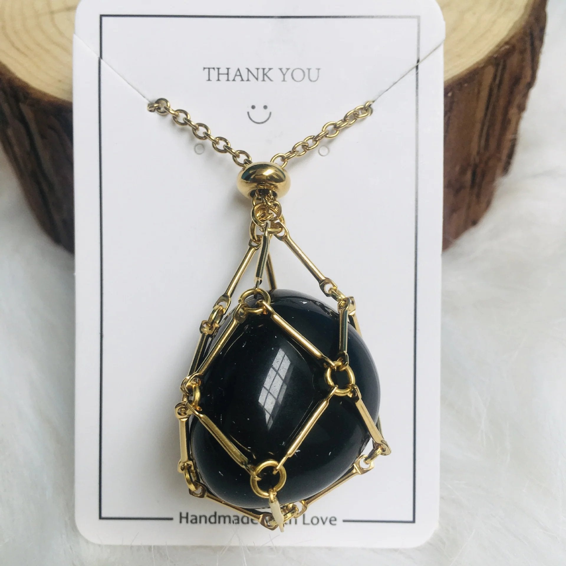 Crystal stone holder necklace - free (crystal) gift included🎁