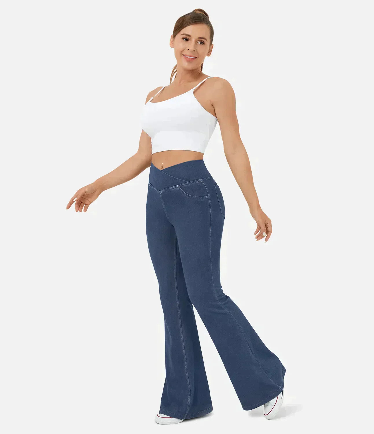 Khloé Stretchiga Flare-jeans med Hög Midja