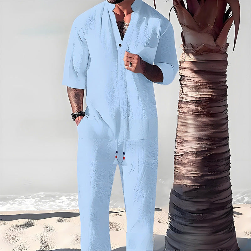 Men's Two-Piece Cotton Set: Top and Pants