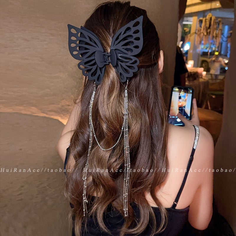 Elegant Tassel Butterfly Hair Clip – Vintage Hair Accessory