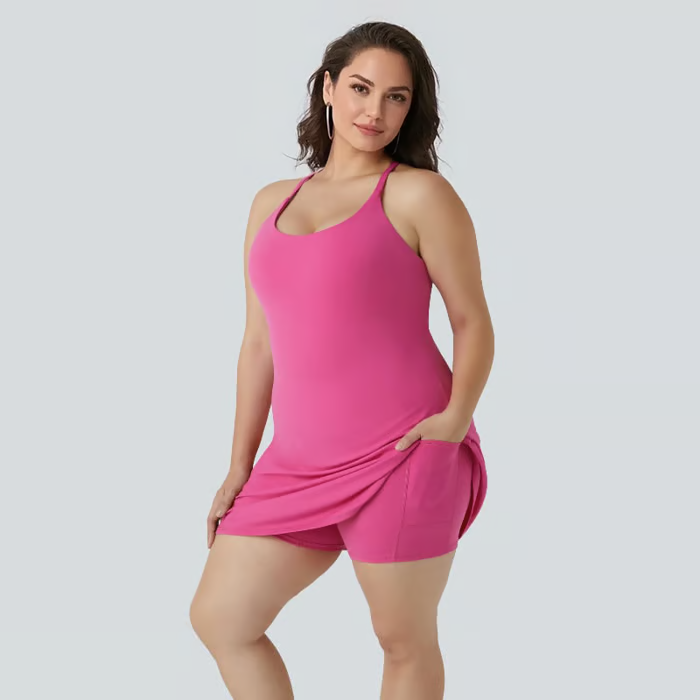 SculptEase – Shaping Backless Sports Dress with Bathroom Friendly Design