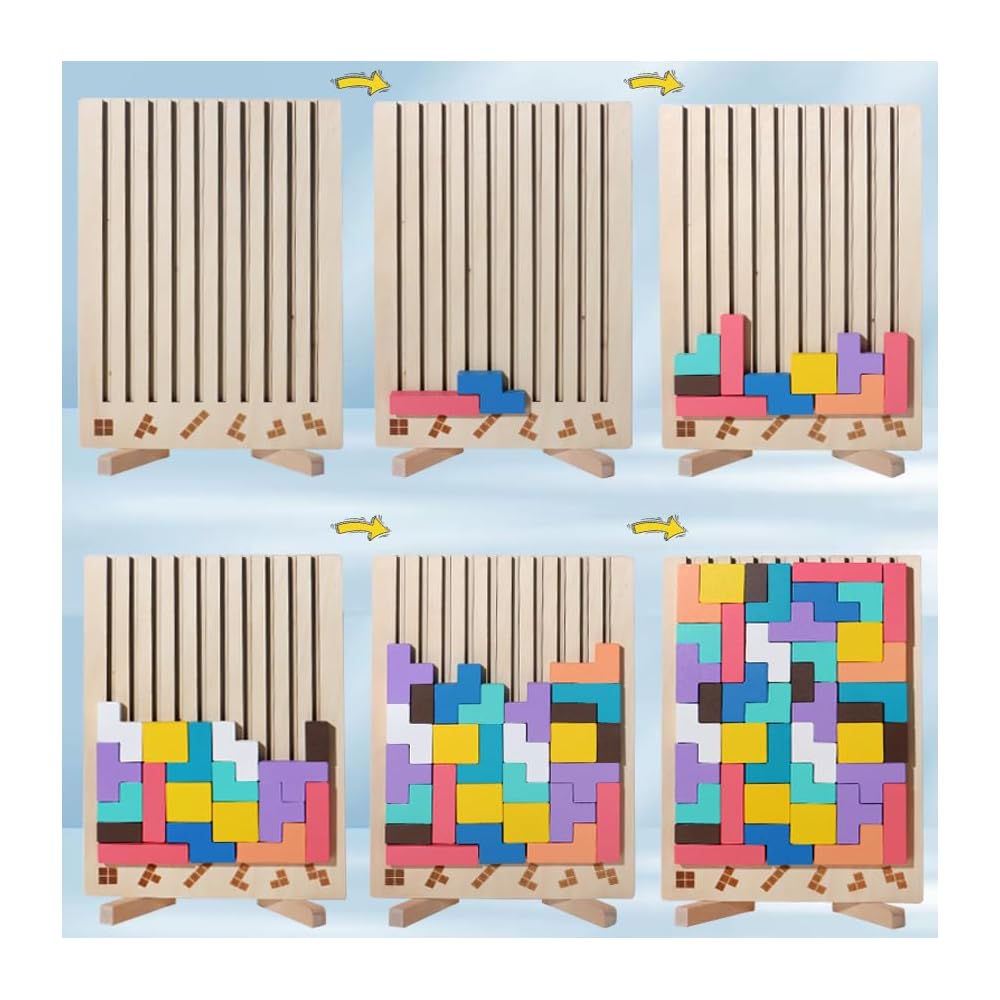 Mattel Stack Learning Game Wooden stacking game to promote concentration and fine motor skills