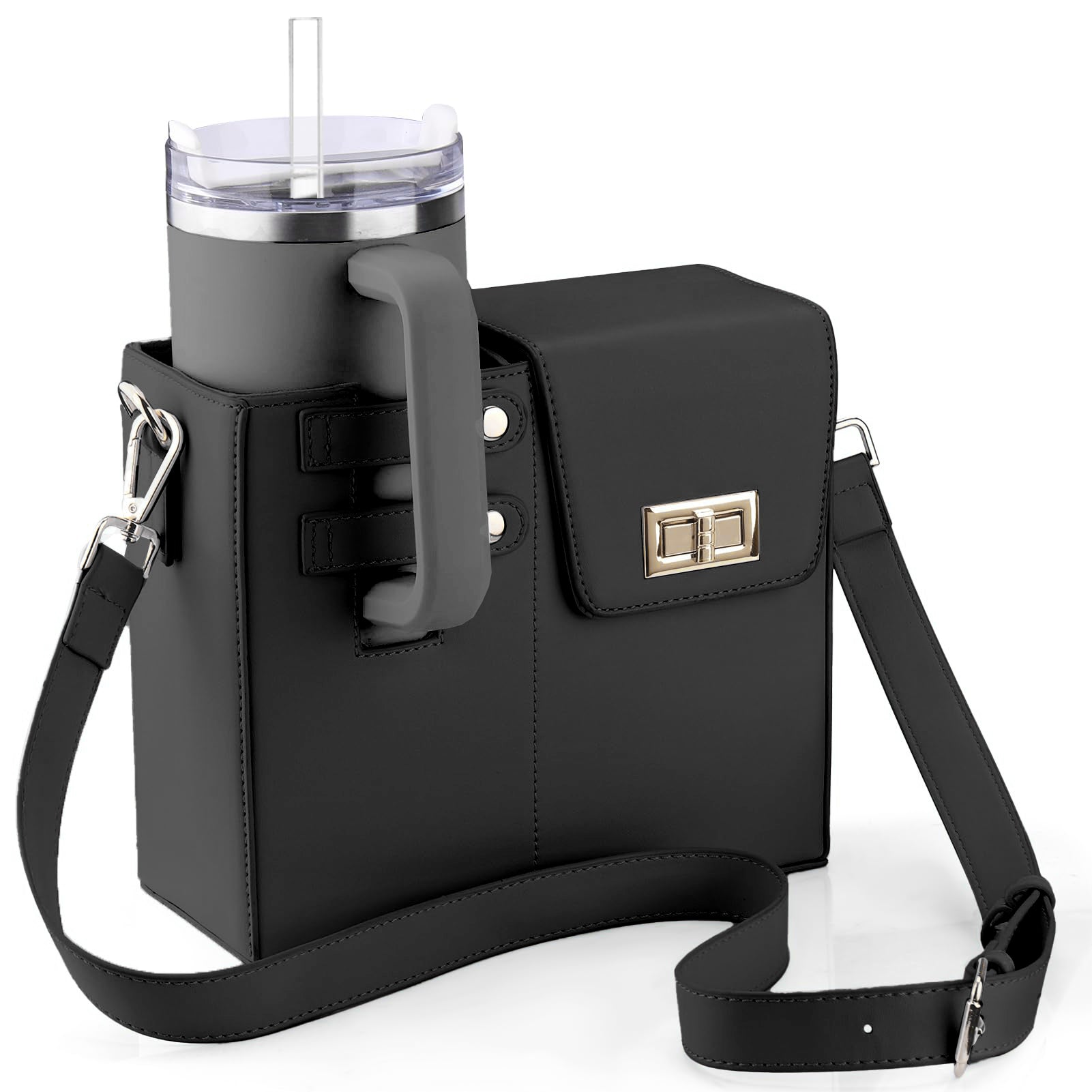 Crossbody Bag with Sports Water Bottle Holder For Women