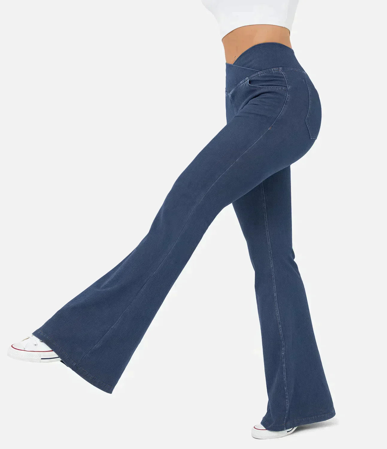 Khloé Stretchiga Flare-jeans med Hög Midja