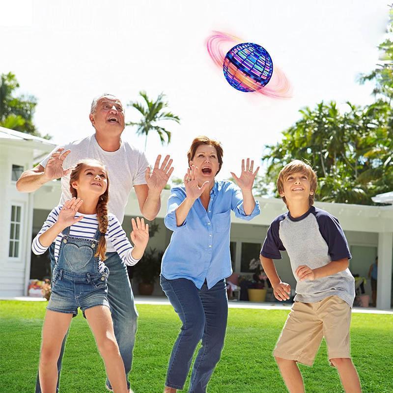 Flying luminous ball for fun and interactive games