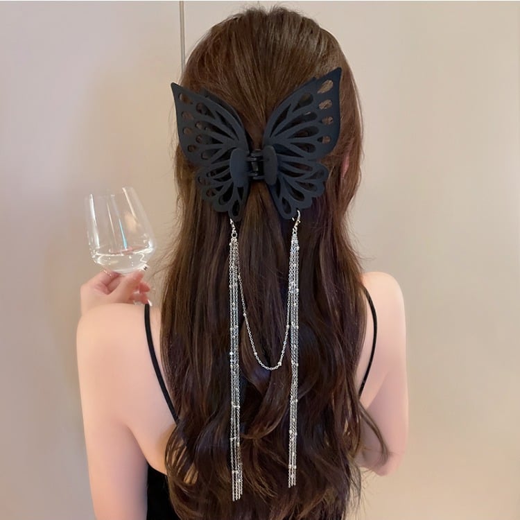 Elegant Tassel Butterfly Hair Clip – Vintage Hair Accessory