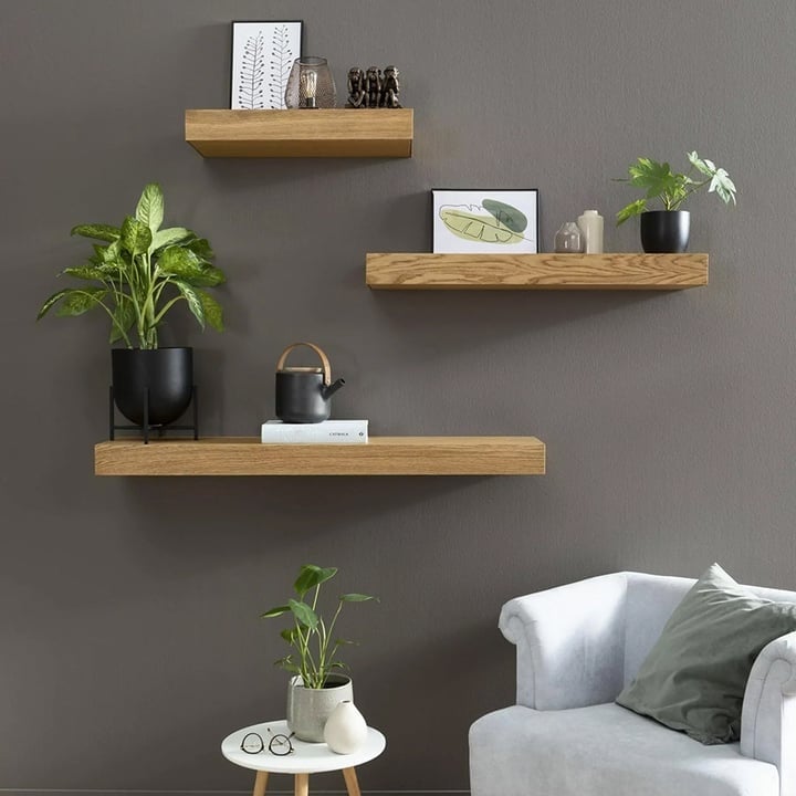 Wall shelf with hidden storage