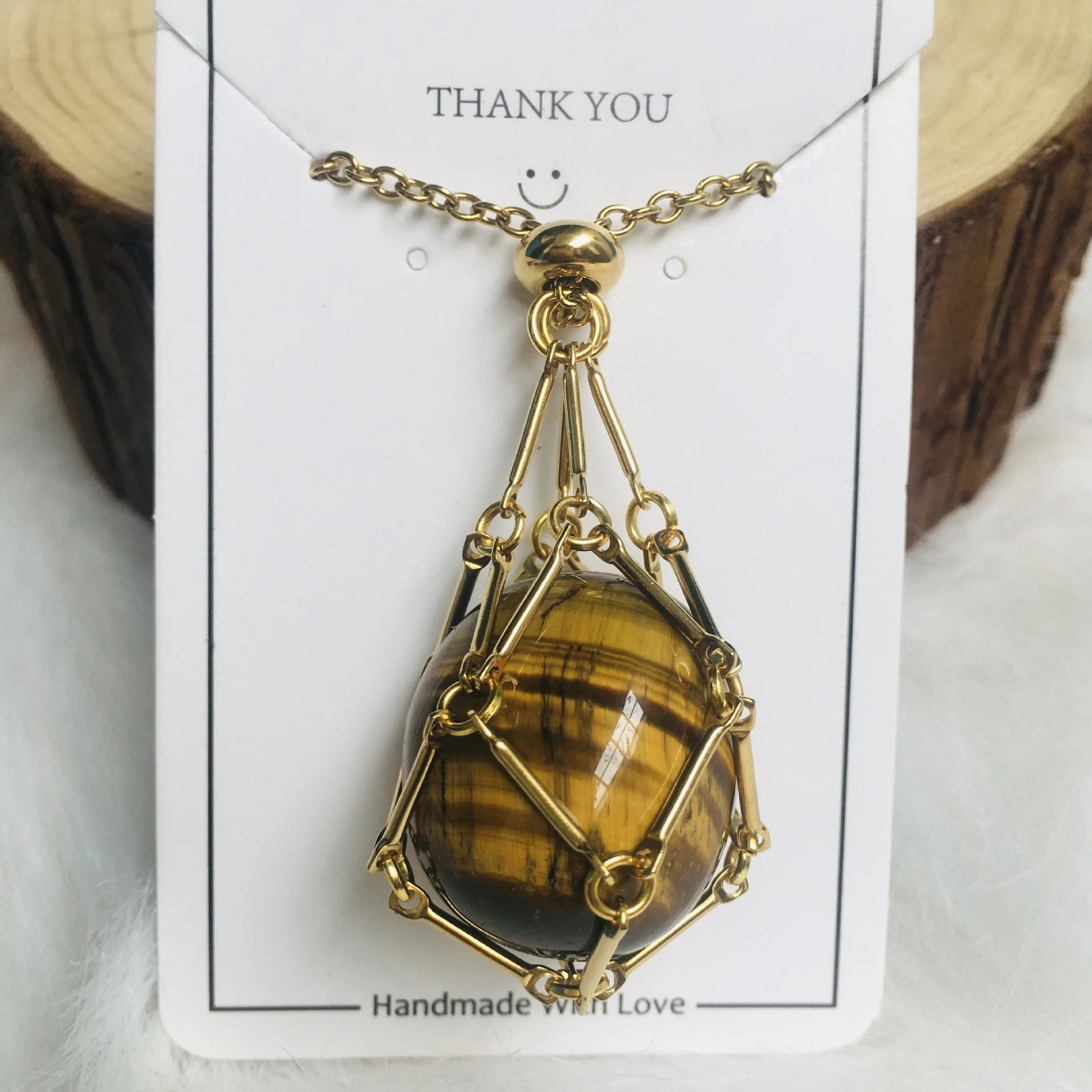 Crystal stone holder necklace - free (crystal) gift included🎁
