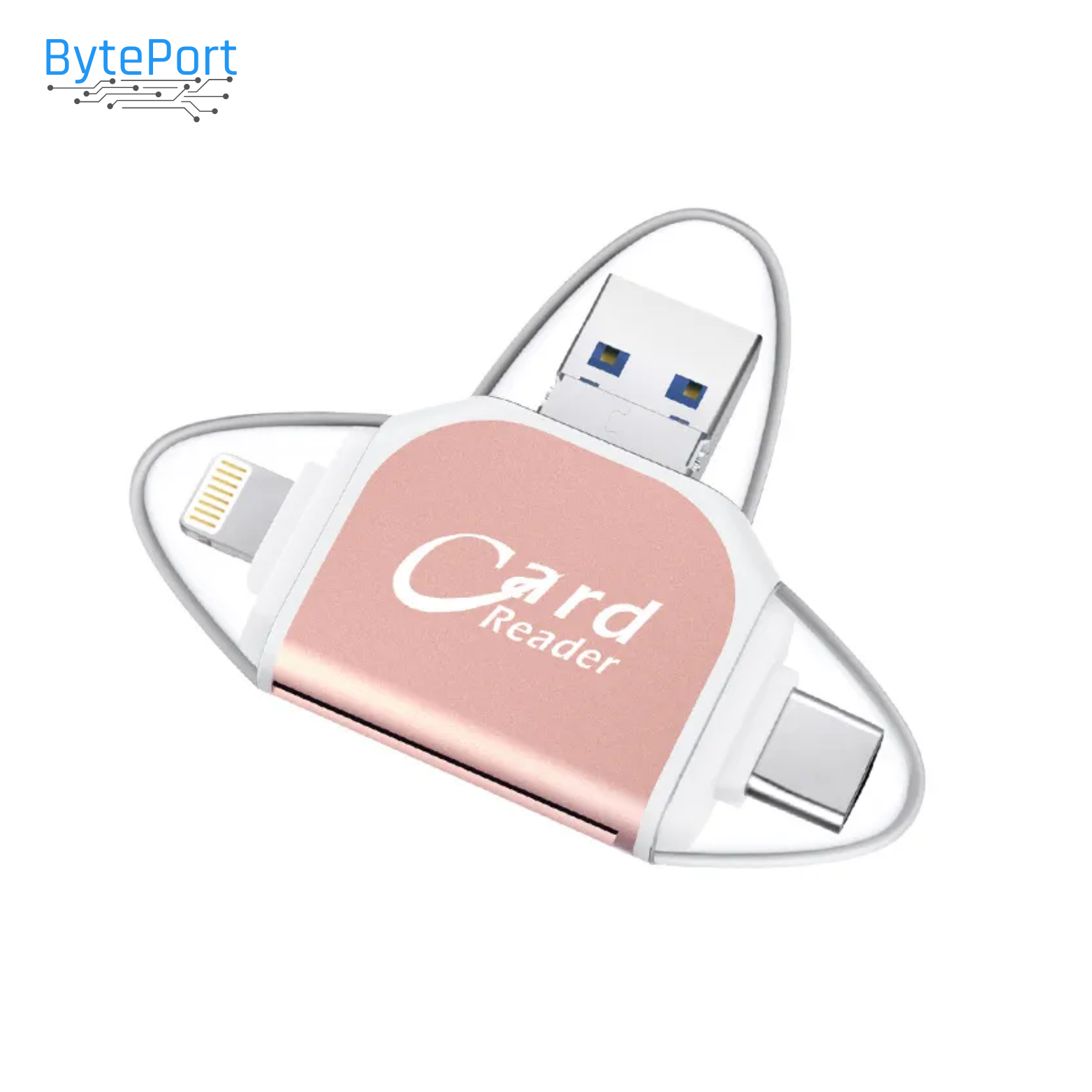 BytePort 4-in-1 SD Card Reader – USB-C & USB 3.0
