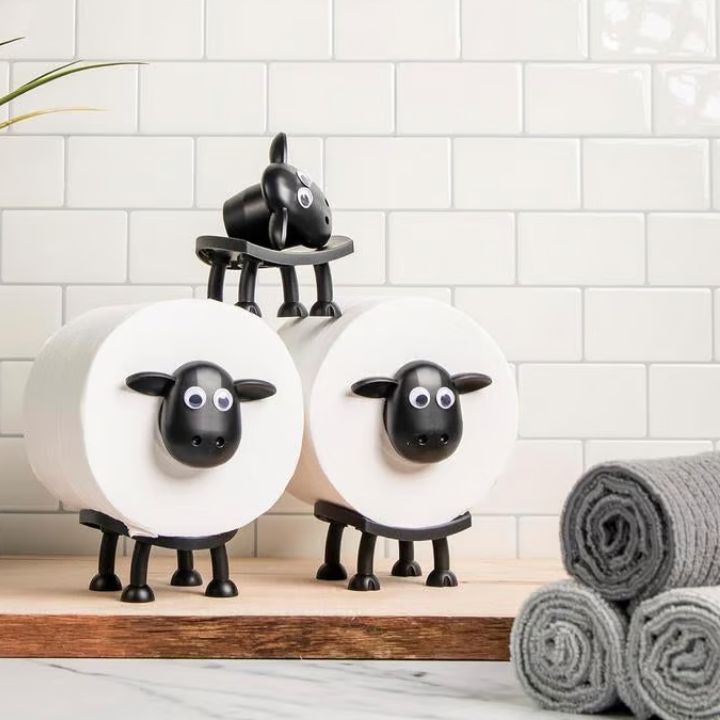 Sheep-shaped toilet paper holder