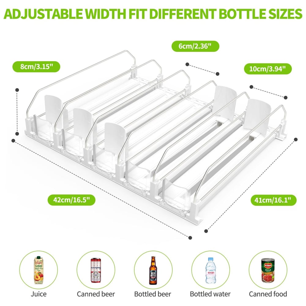 Organizer™ - Drink Storage with Eject Mechanism - For Refrigerator & Storage Rack