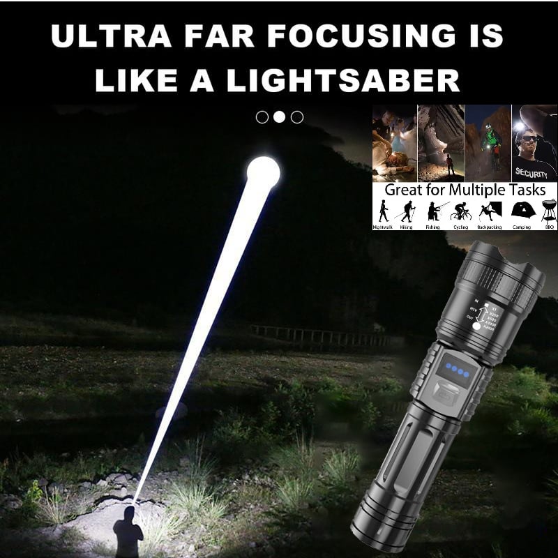 Survival LED flashlight 2025 - As bright as a lightsaber with power bank function