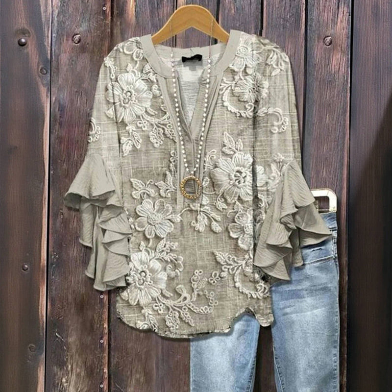 Vintage Floral Printed Blouse