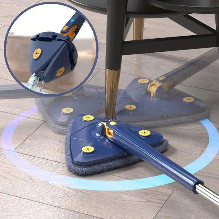 Triangular 360-degree cleaning mop