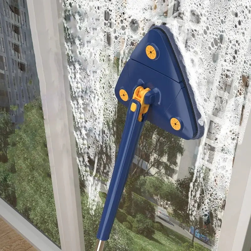 Triangular 360-degree cleaning mop