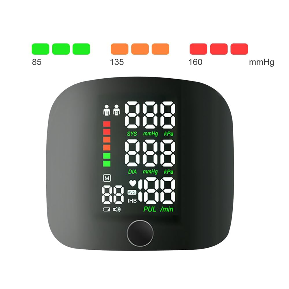 Wrist Blood Pressure Monitor with LED Display and Italian Voice Guidance