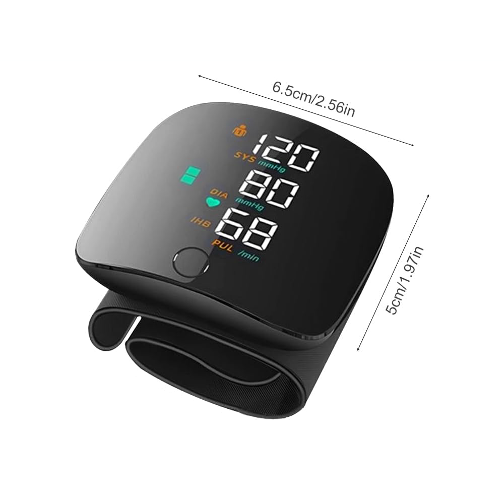 Wrist Blood Pressure Monitor with LED Display and Italian Voice Guidance