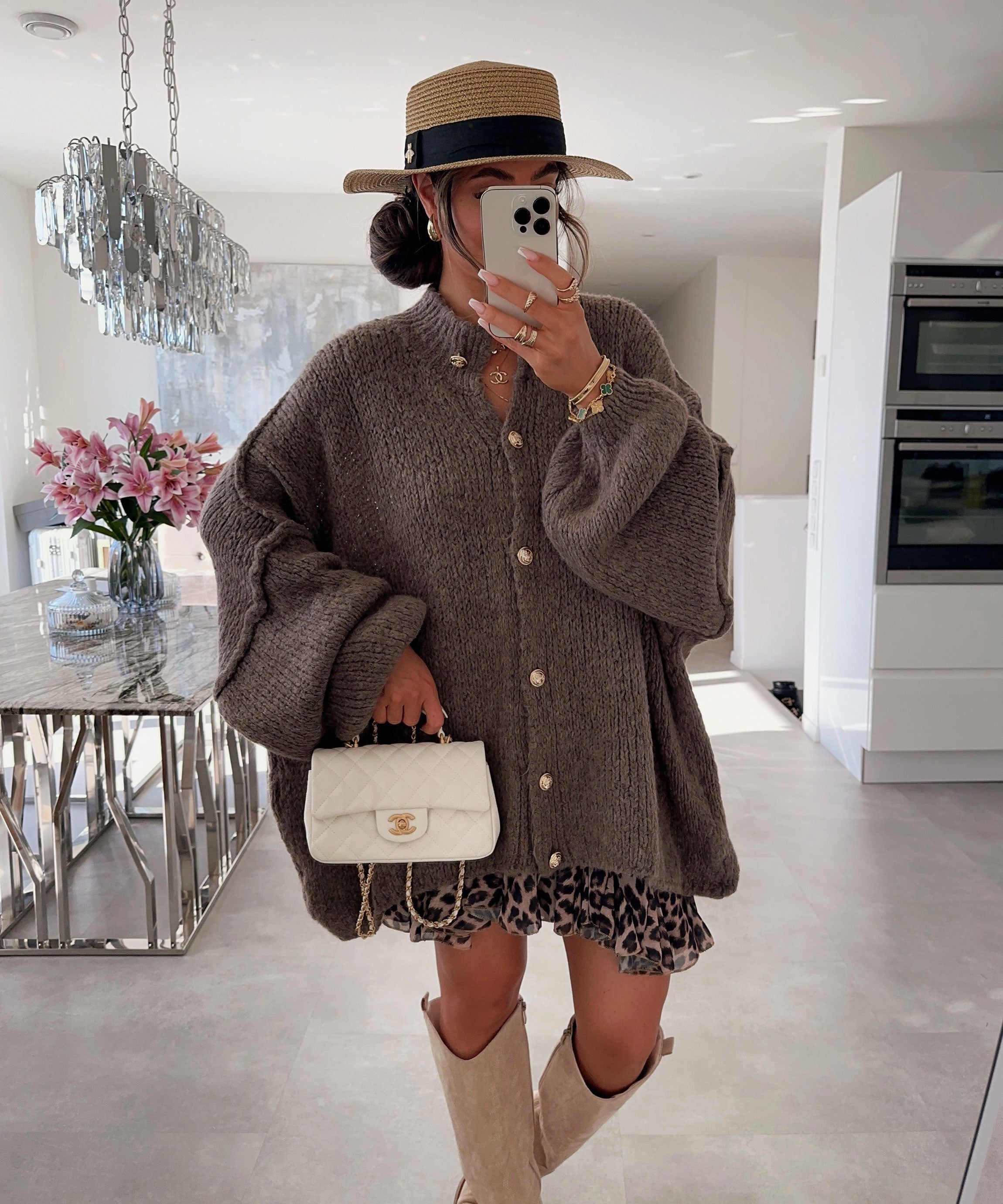 Oversized cardigan Jalsien brown