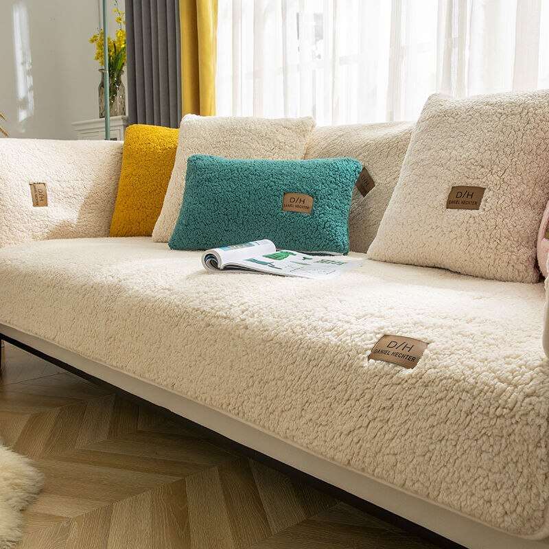 Ultra Soft Lamb Cashmere Sofa Cover - Plush & Non-Slip