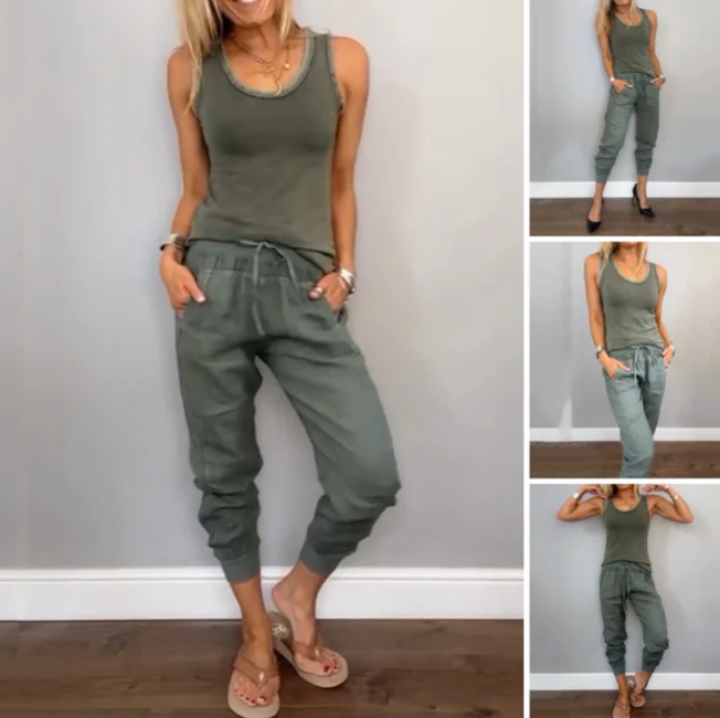 Mirana - Dames Tweedelig Effen Set, Comfortabel en Stijlvol