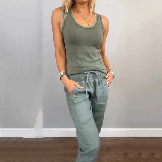 Mirana - Dames Tweedelig Effen Set, Comfortabel en Stijlvol