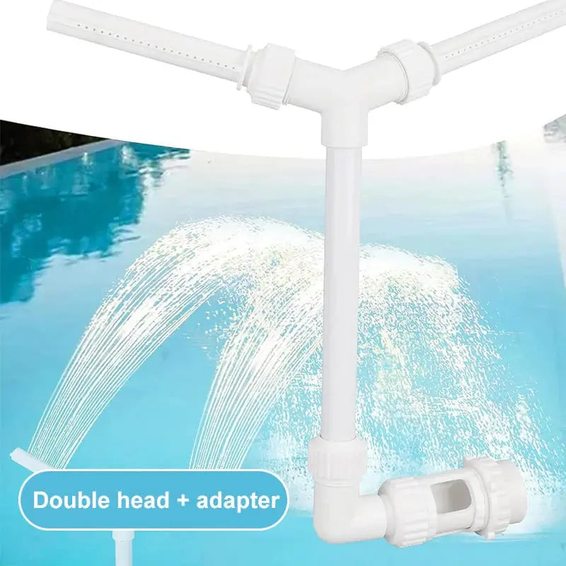 Solar Pool Fountain with LED & Double Spray Arch – For Nighttime Pool Magic
