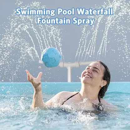 Solar Pool Fountain with LED & Double Spray Arch – For Nighttime Pool Magic