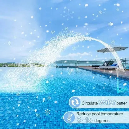 Solar Pool Fountain with LED & Double Spray Arch – For Nighttime Pool Magic