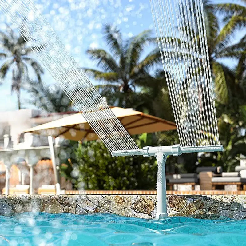 Solar Pool Fountain with LED & Double Spray Arch – For Nighttime Pool Magic