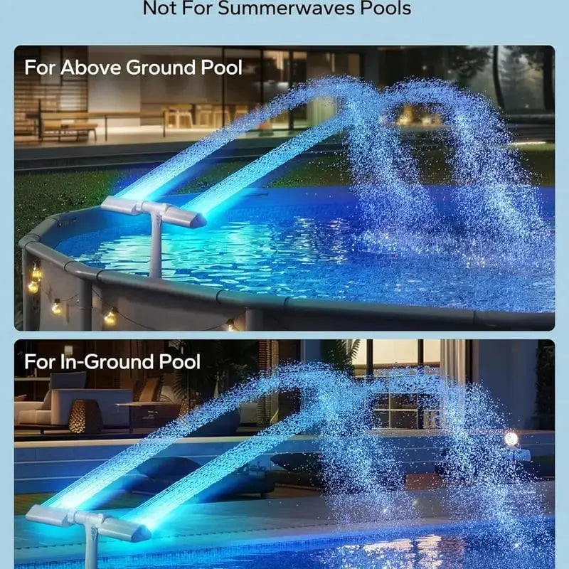 Solar Pool Fountain with LED & Double Spray Arch – For Nighttime Pool Magic