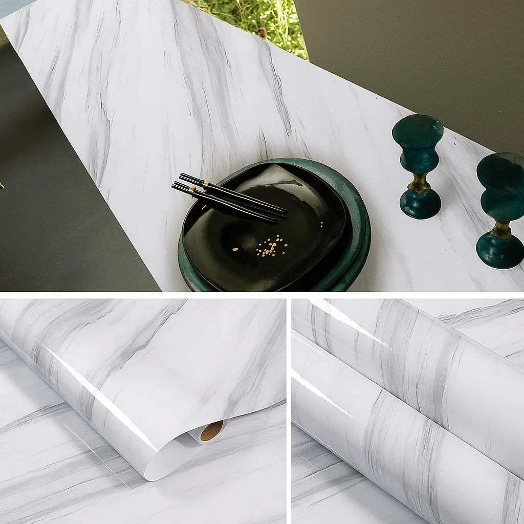 Waterproof Marble Wallpaper — Self-Adhesive Protection for Smooth Surfaces