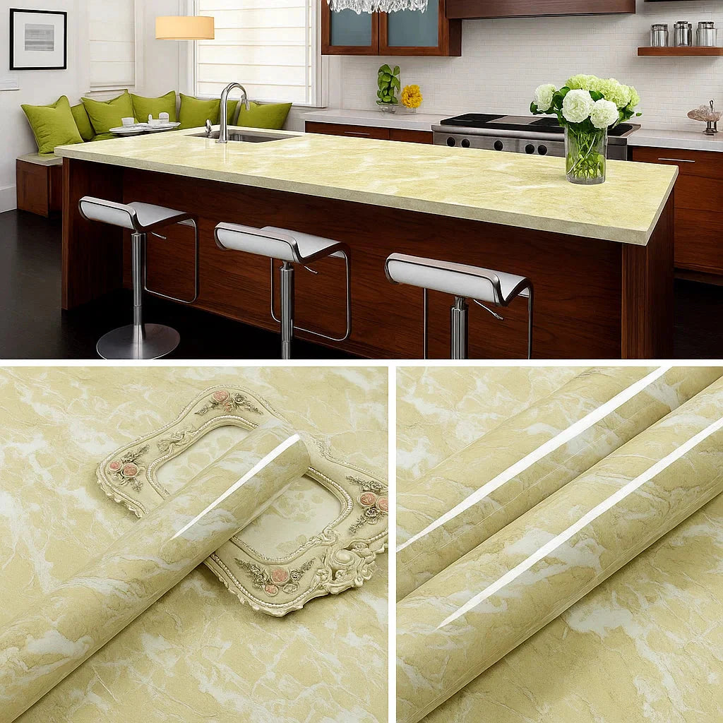 Waterproof Marble Wallpaper — Self-Adhesive Protection for Smooth Surfaces