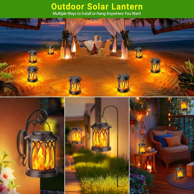 🔥 Improved Flickering Solar Lantern – Waterproof Outdoor Lighting