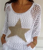 Five-Star Round Neck Hollow Crochet Tops | Occasion Fashion Style