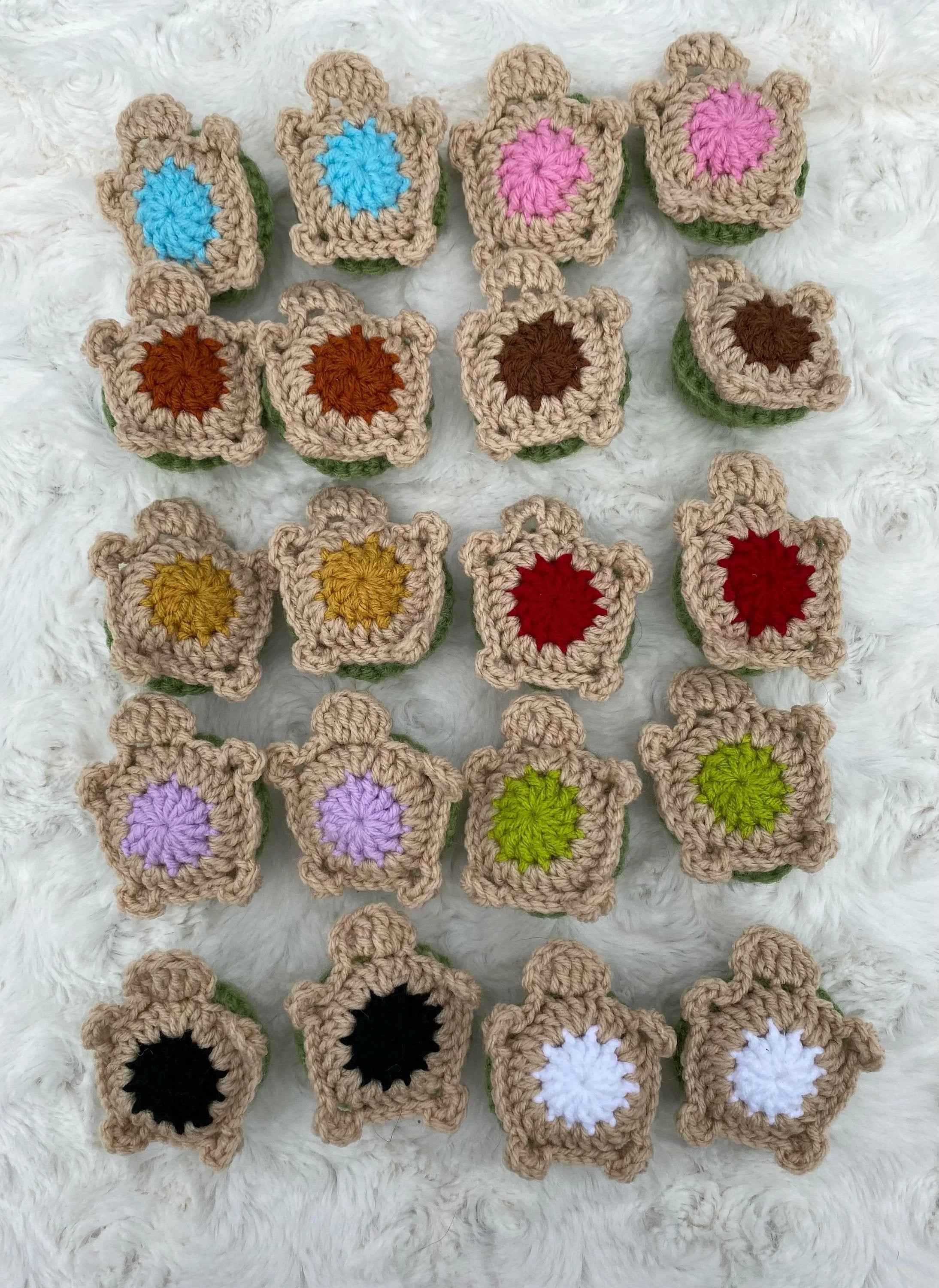 Turtle memory game (crocheted finished product)