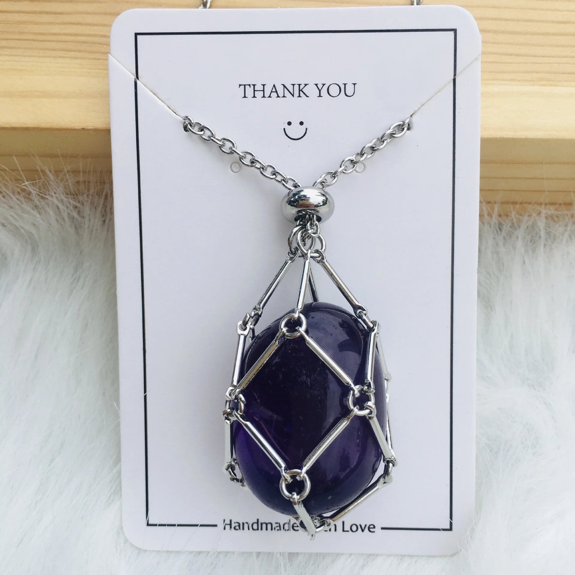 Crystal stone holder necklace - free (crystal) gift included🎁