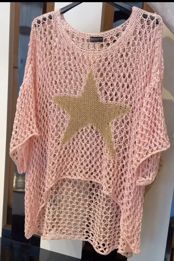 Five-Star Round Neck Hollow Crochet Tops | Occasion Fashion Style
