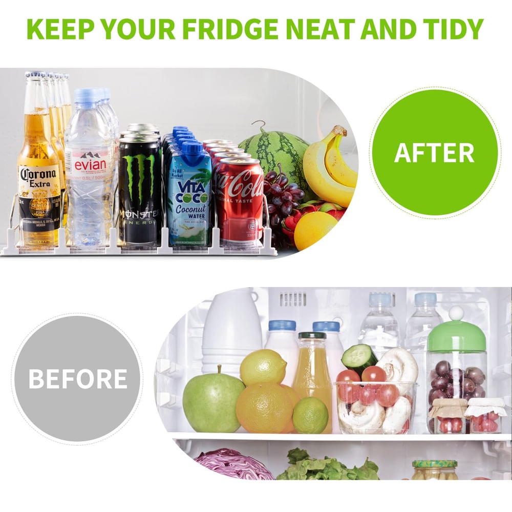 Organizer™ - Drink Storage with Eject Mechanism - For Refrigerator & Storage Rack