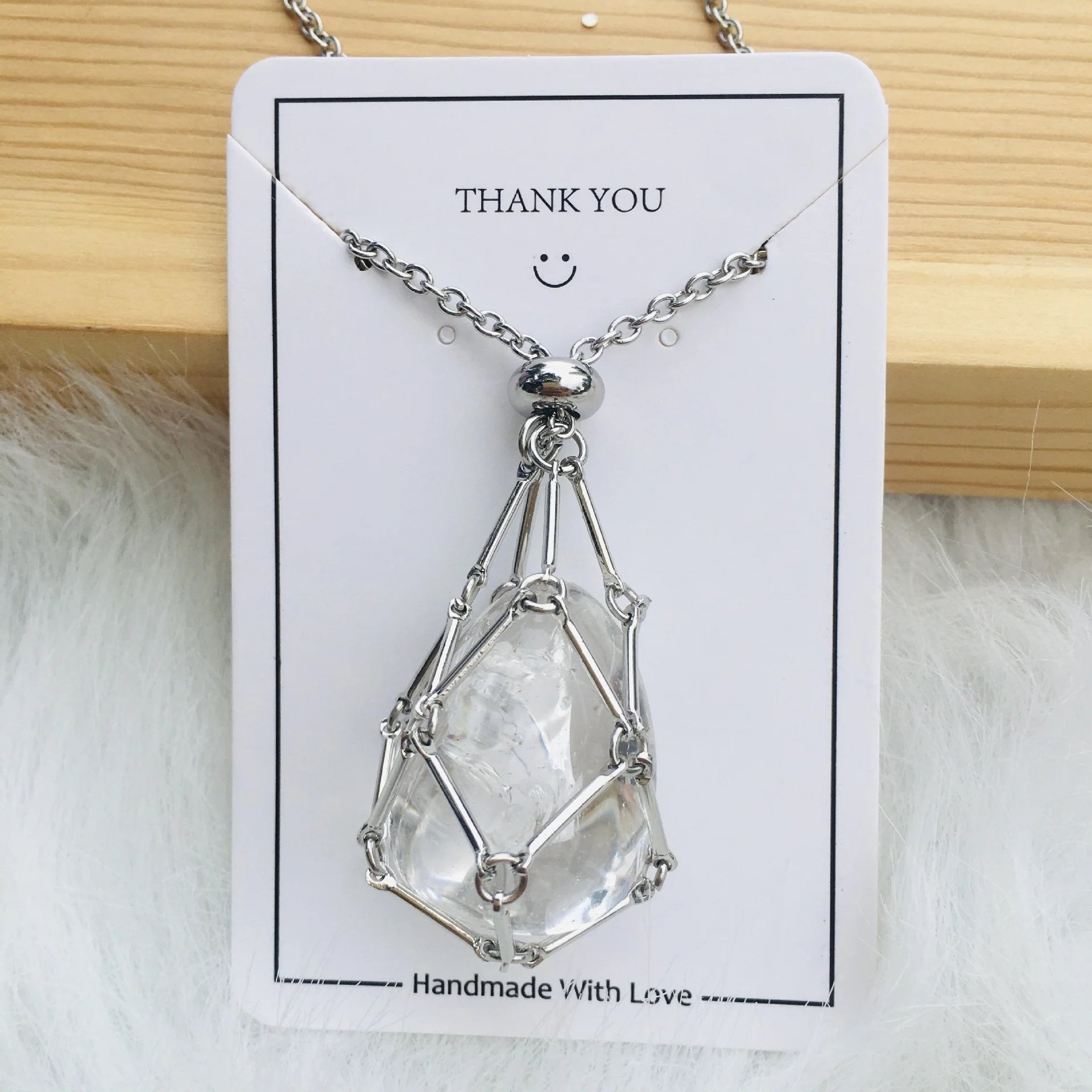 Crystal stone holder necklace - free (crystal) gift included🎁