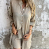 Women's 2-piece casual sportswear,Women's long sleeve shirt and shorts two-piece set
